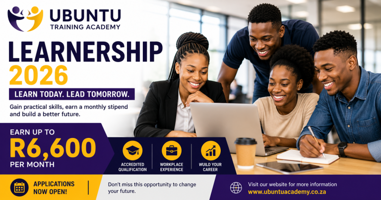 Ubuntu Training Academy Learnership 2026 Opens Applications with a R6,600 Monthly Stipend for South African Youth